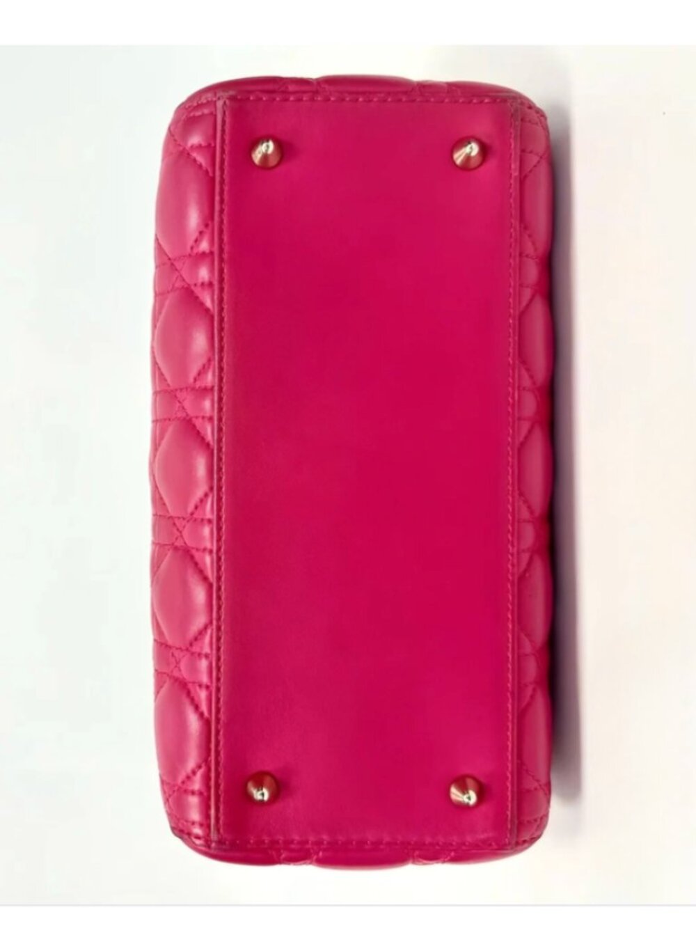 Pre Owned Dior Lady Medium Lambskin Handbag Fuschia Pink, 2014 - Picture 3 of 5